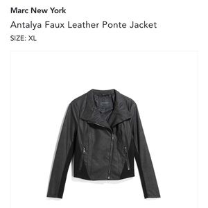 Marc New York Antalya Faux Leather Ponte Jacket